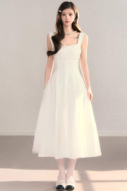 White Moonlight Suspender Dress