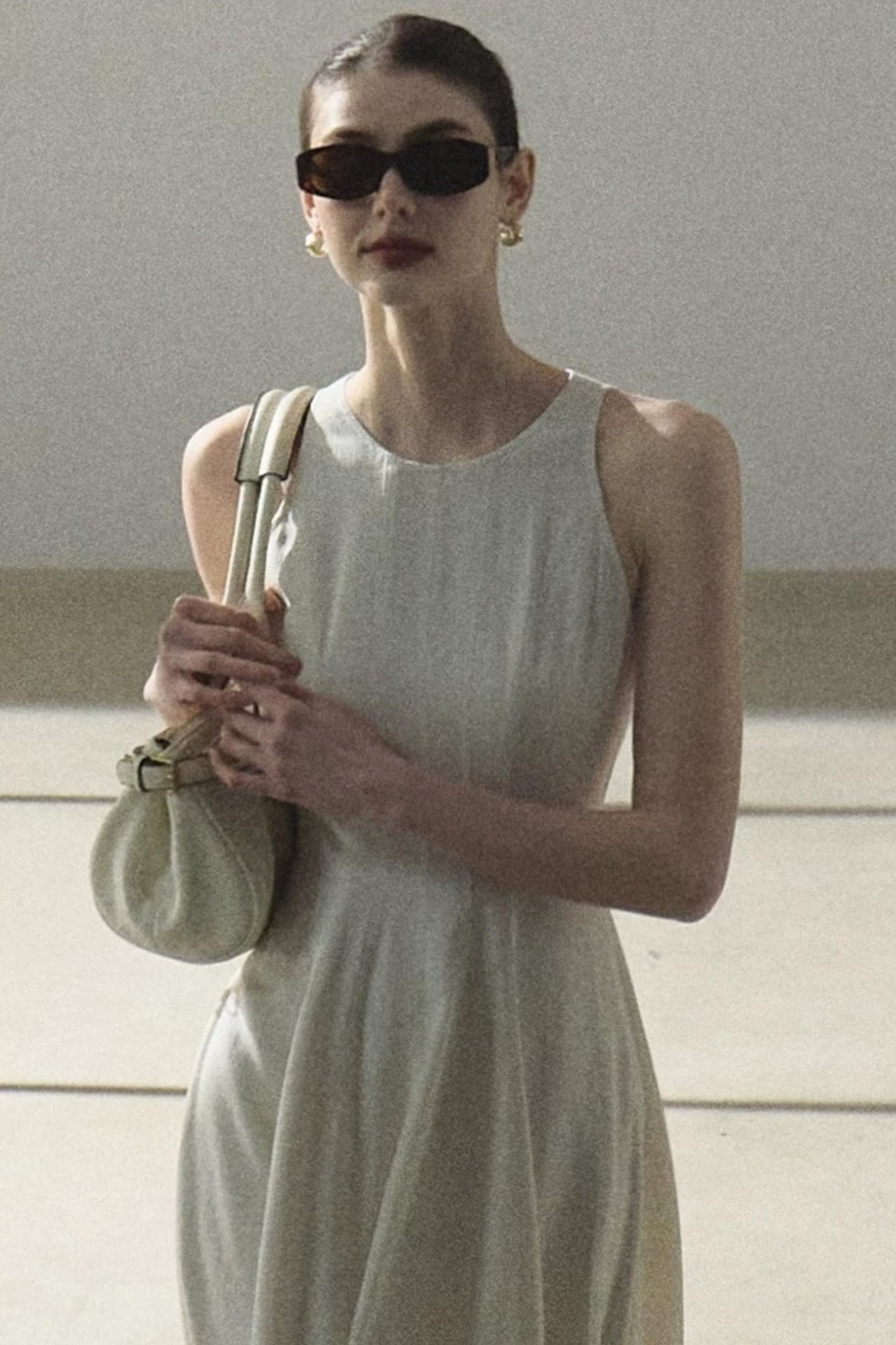 Shimmering Linen Sleeveless Dress