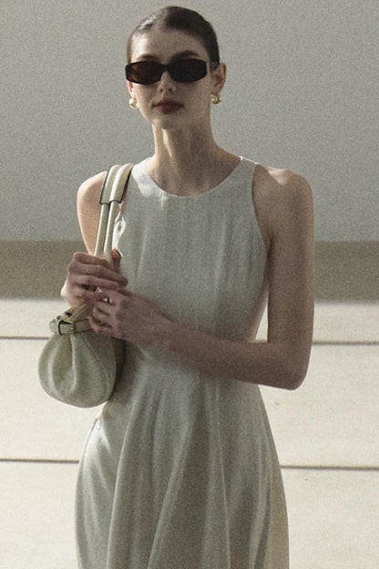 Shimmering Linen Sleeveless Dress
