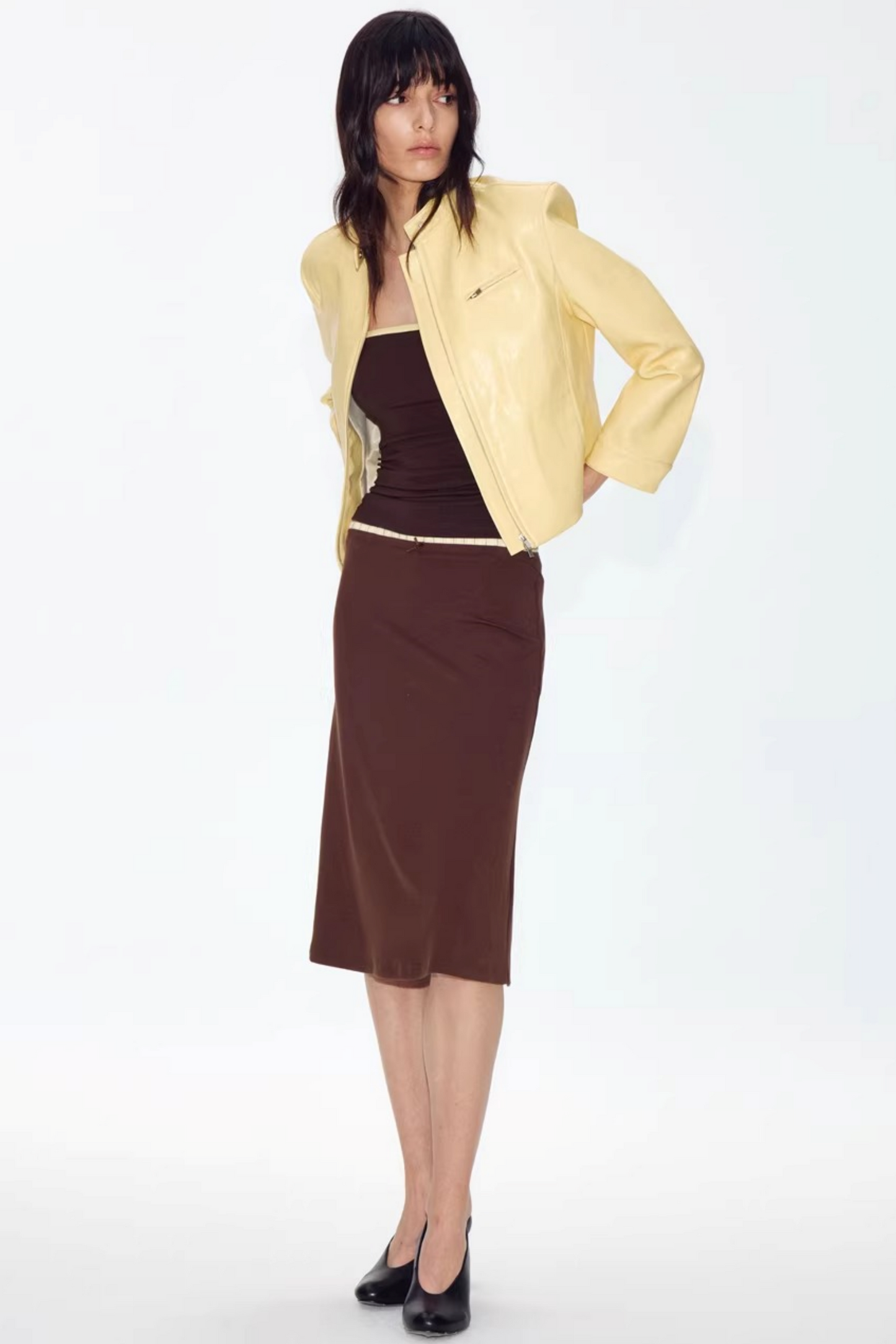 Retro Yellow Leather Jacket