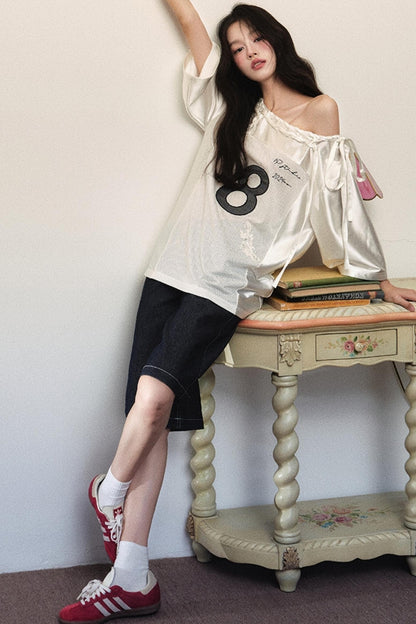 Block Core Mesh Slouch Top