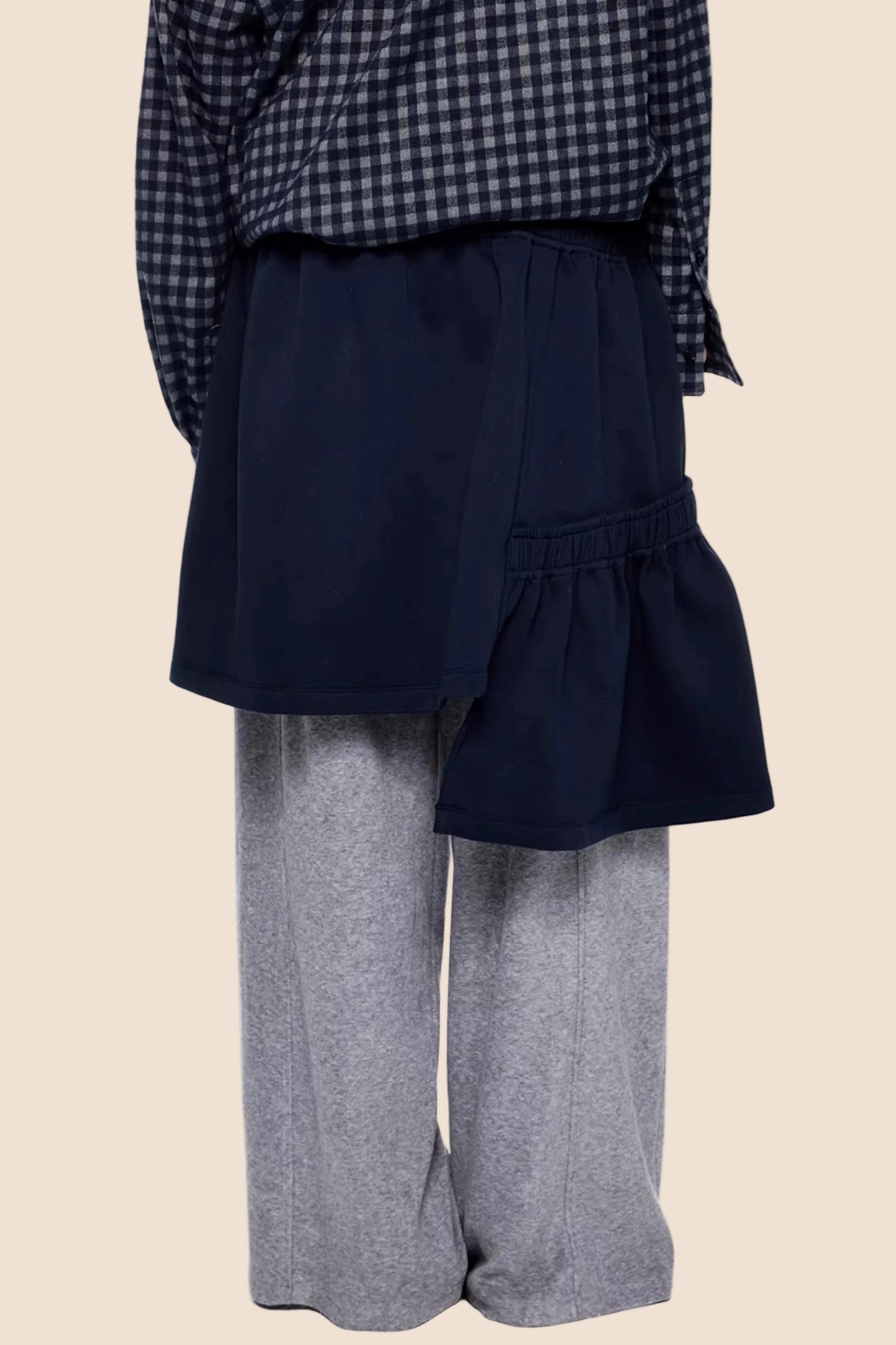 Patchwork Faux Two-Piece Skirt