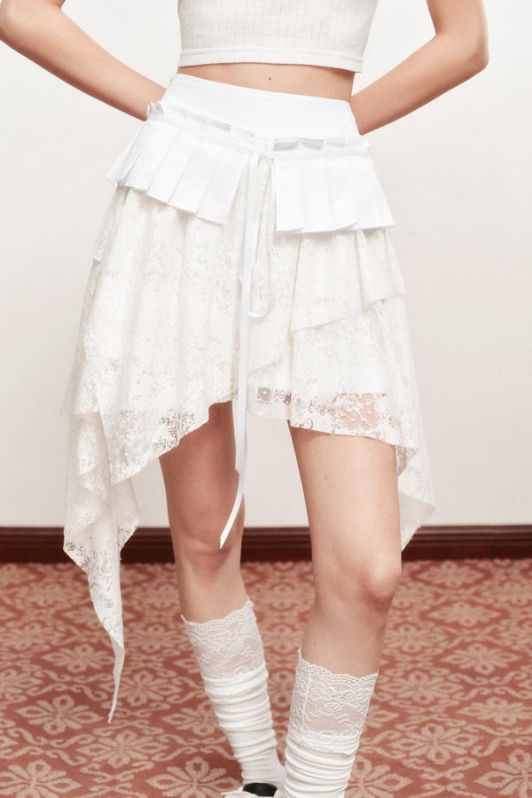 Emo Girl Goth White Short Skirt