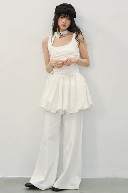 Vestido blanco con volantes Luna