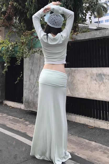 Color-Block Knit Cowl Top Set