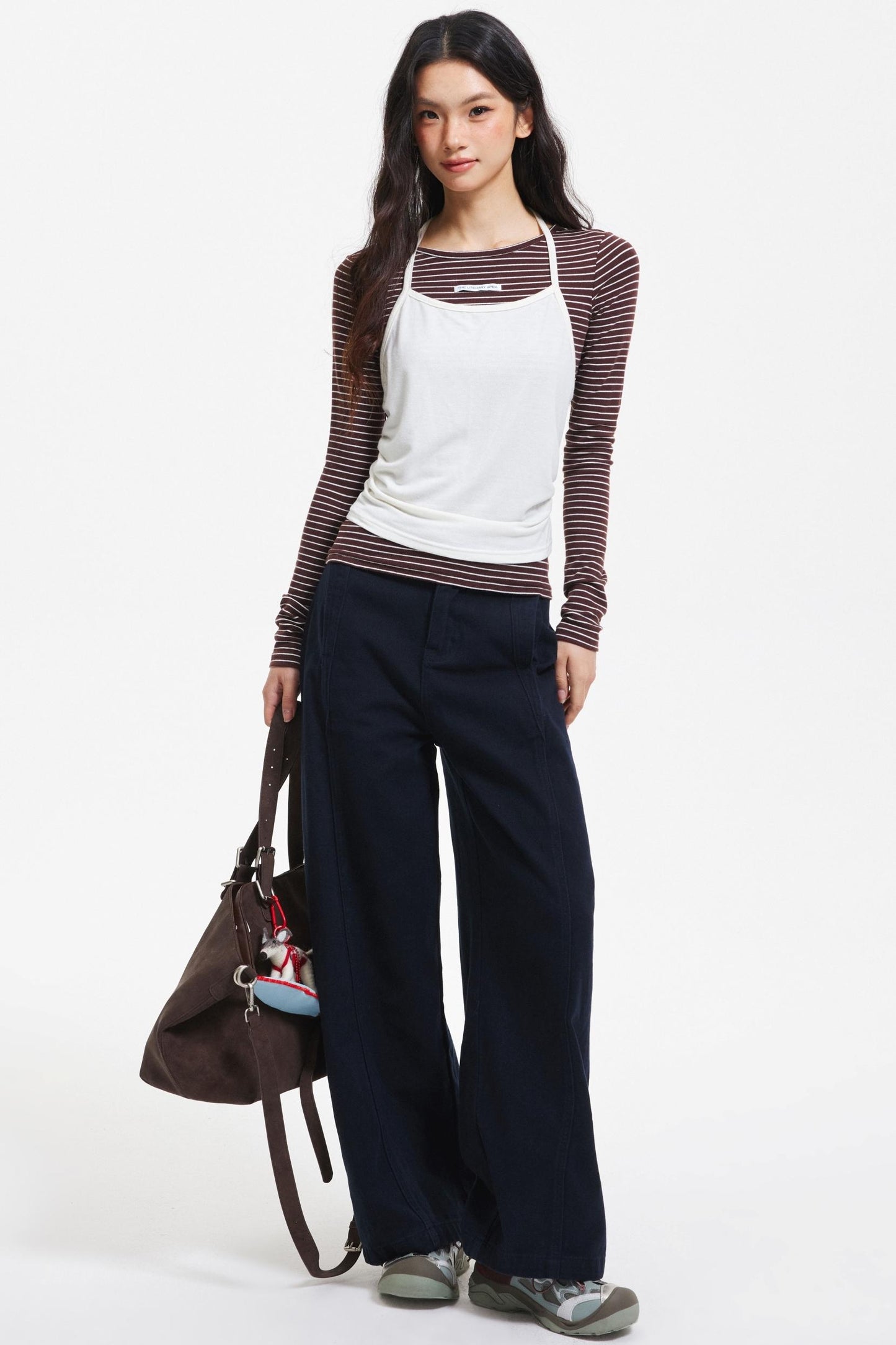 Patchwork Faux Layered Knit Top