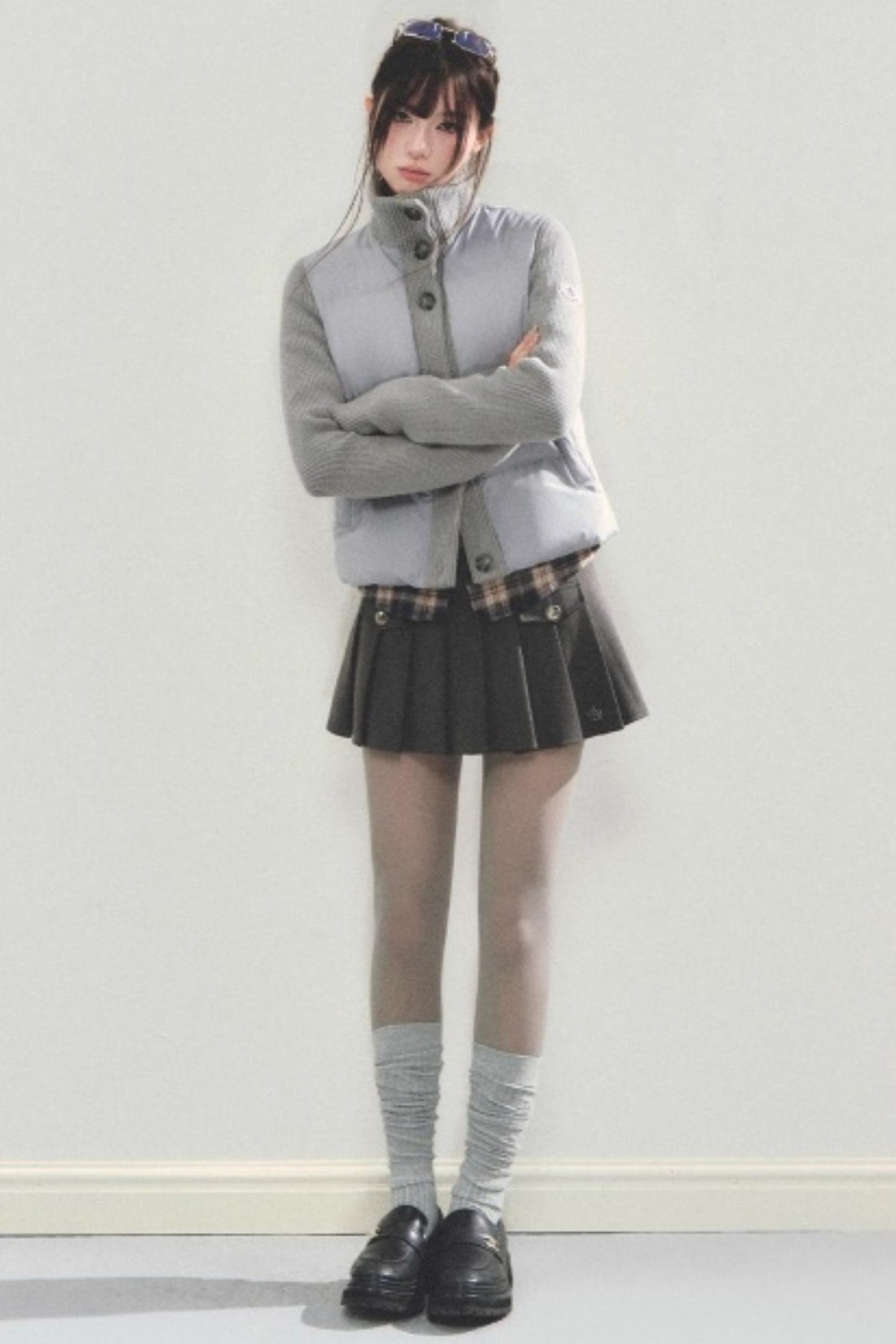 Knitted Patchwork Down Jacket