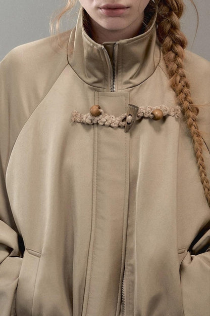 Genesis Woven Stand-Up Collar Trench Coat