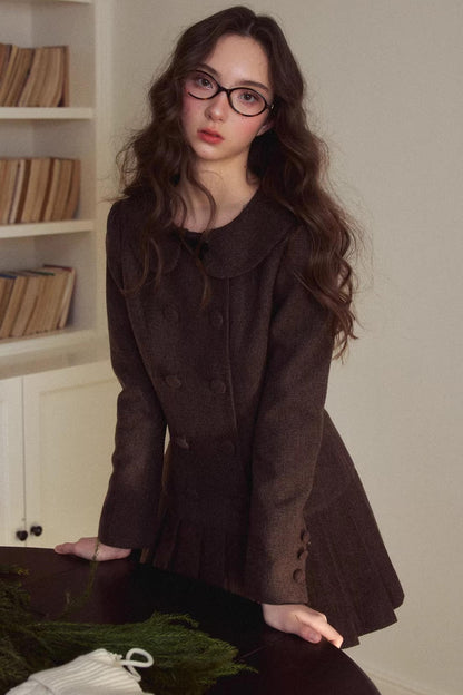 Retro Houndstooth Pleated Dress