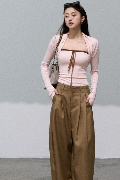 Lazy Lace Drape Suit Pants