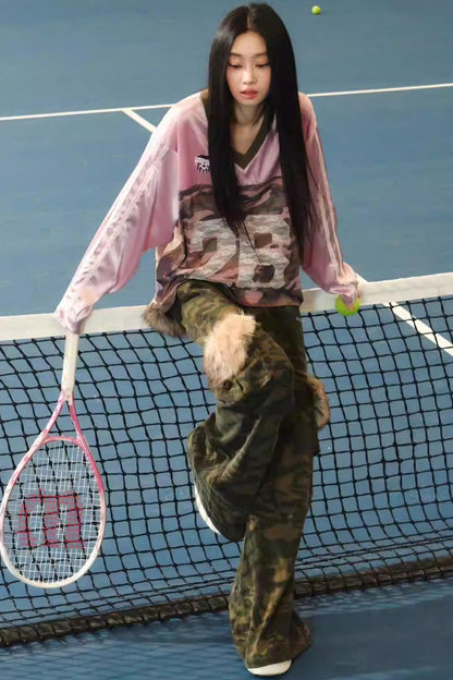 Retro-Cargohose mit Tarnmuster