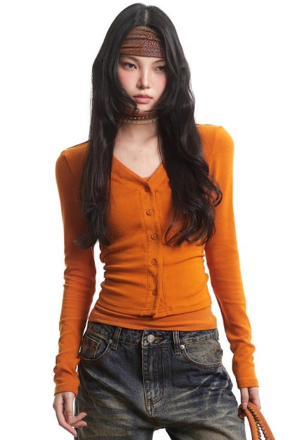 Pure Desire Orange Cardigan Top