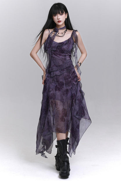 Purple Halter Summer Dress