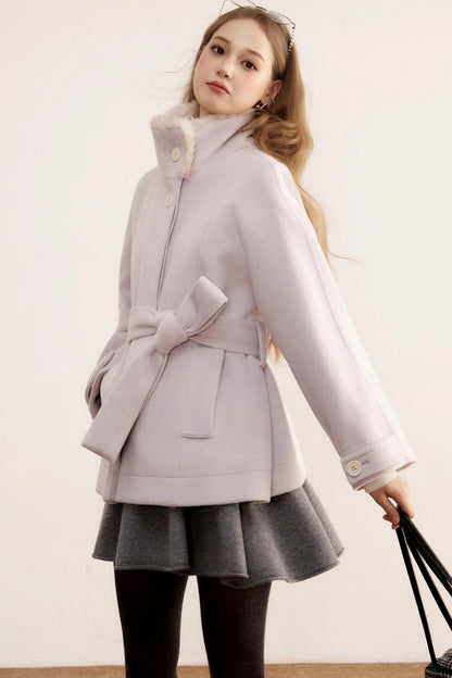 Woolen Mid-Length Winter Plush Wool Coat