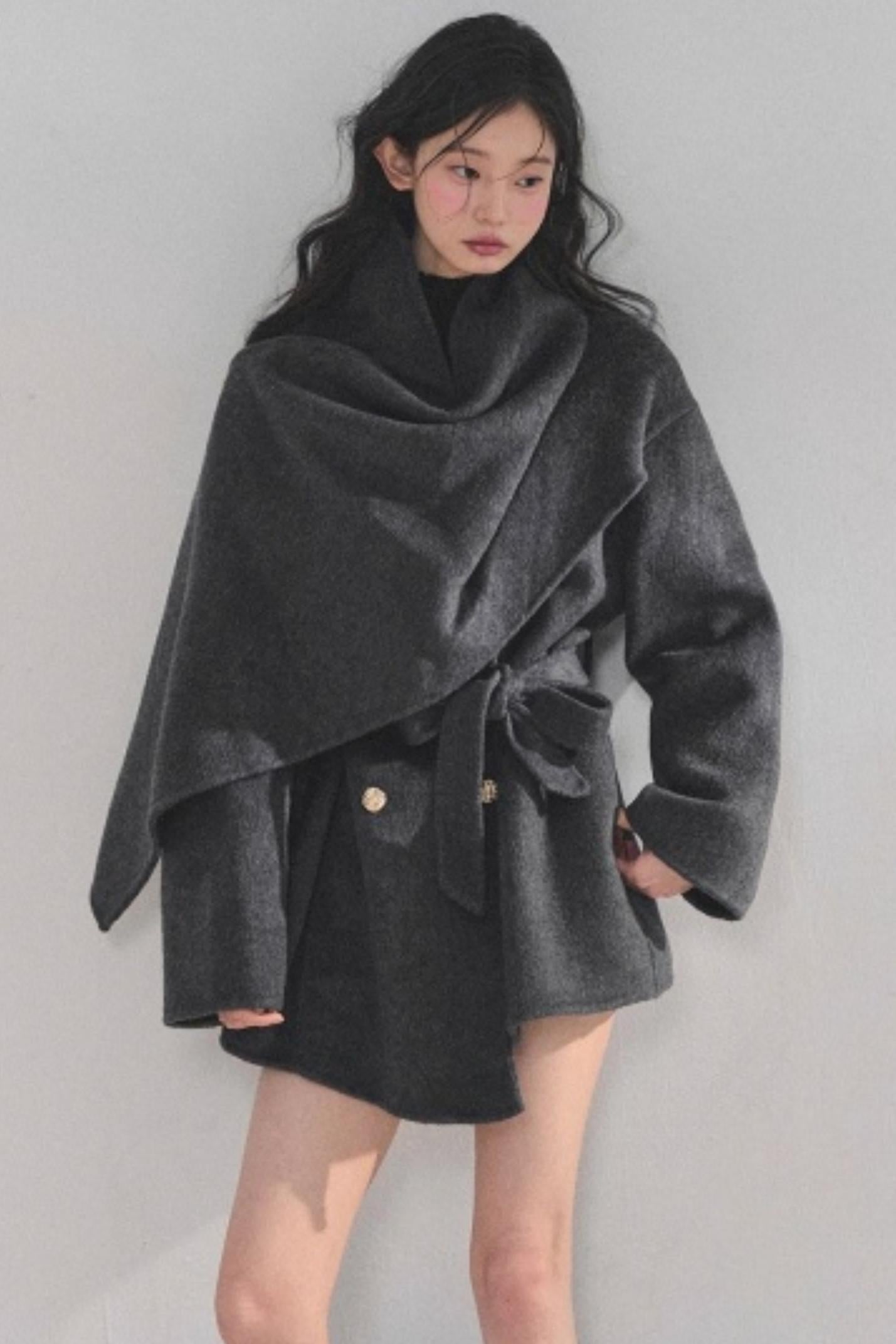 Winter Plaid Wool Coat