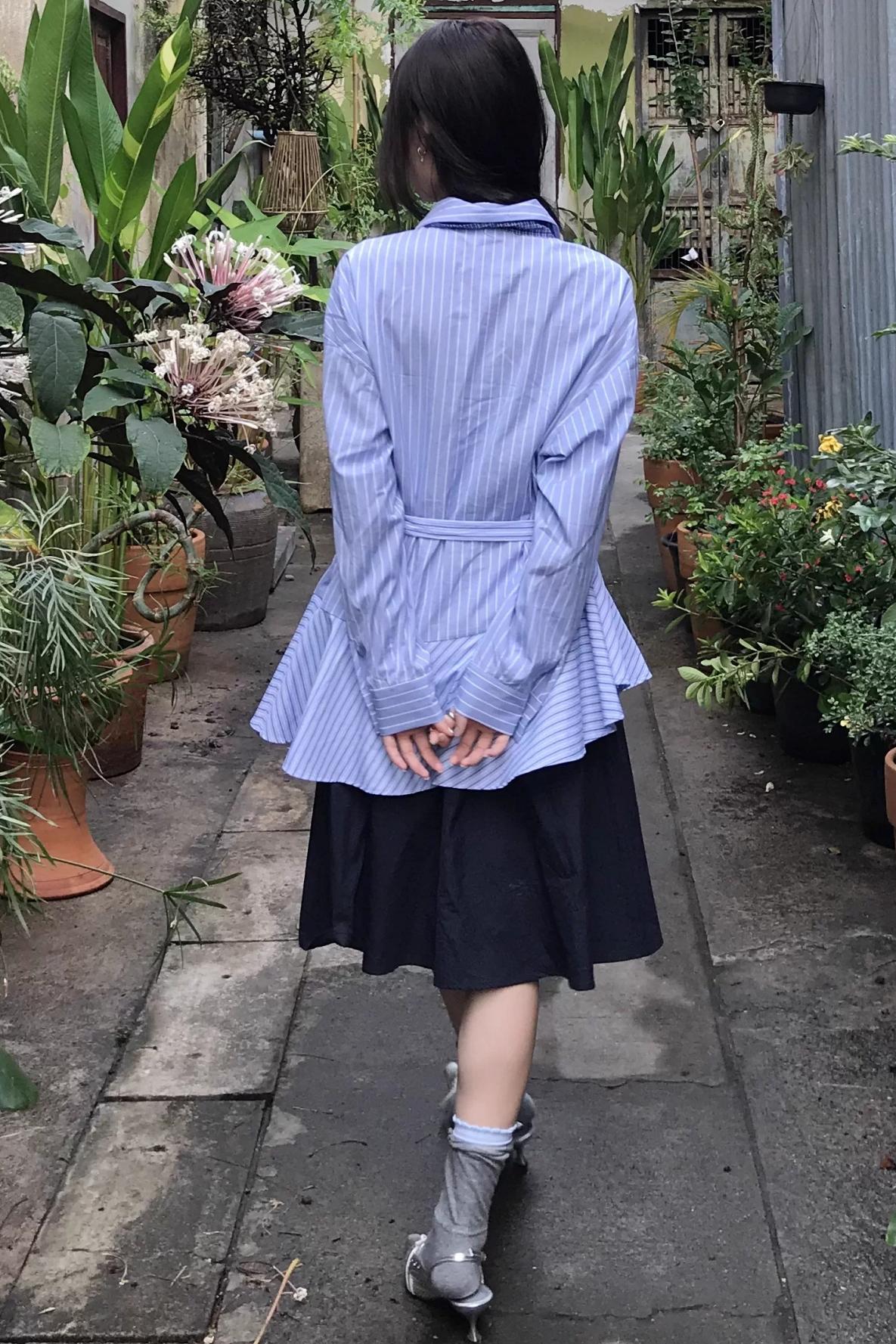 Layered Wave Stripes Dress