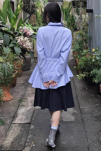 Layered Wave Stripes Dress