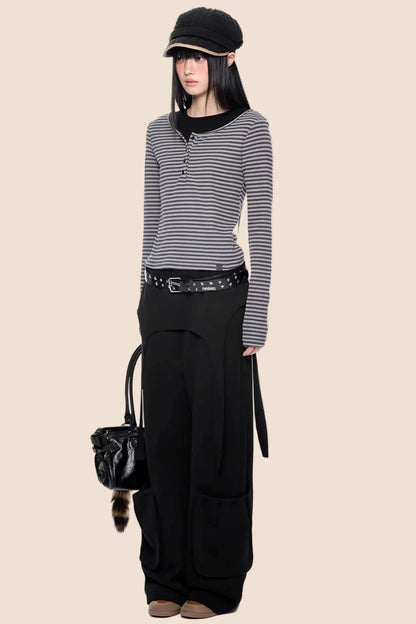 Vintage Drapey Wide-Leg Pants