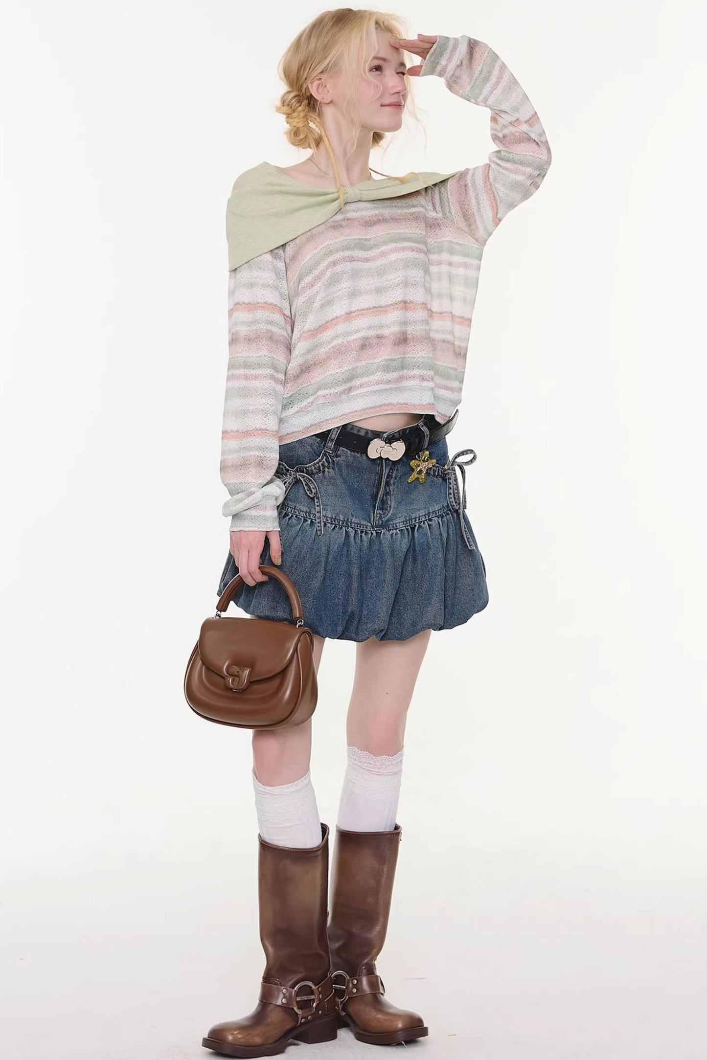 Spring Mist Striped Knit Top