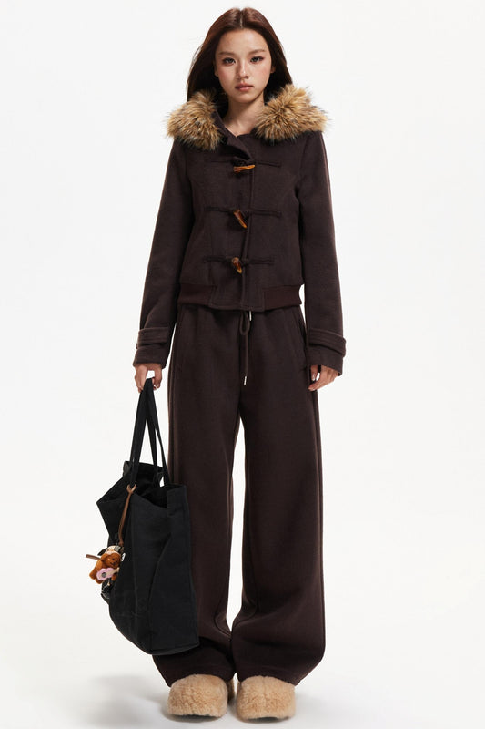 Retro Woolen Jacket & Pants Set-Up