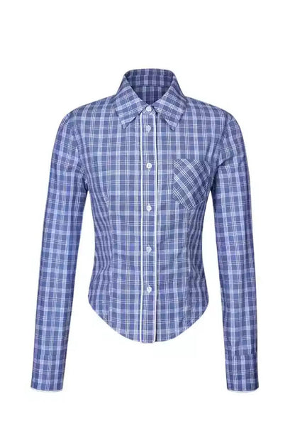 Autumn Checked Cinched Waist Shirt