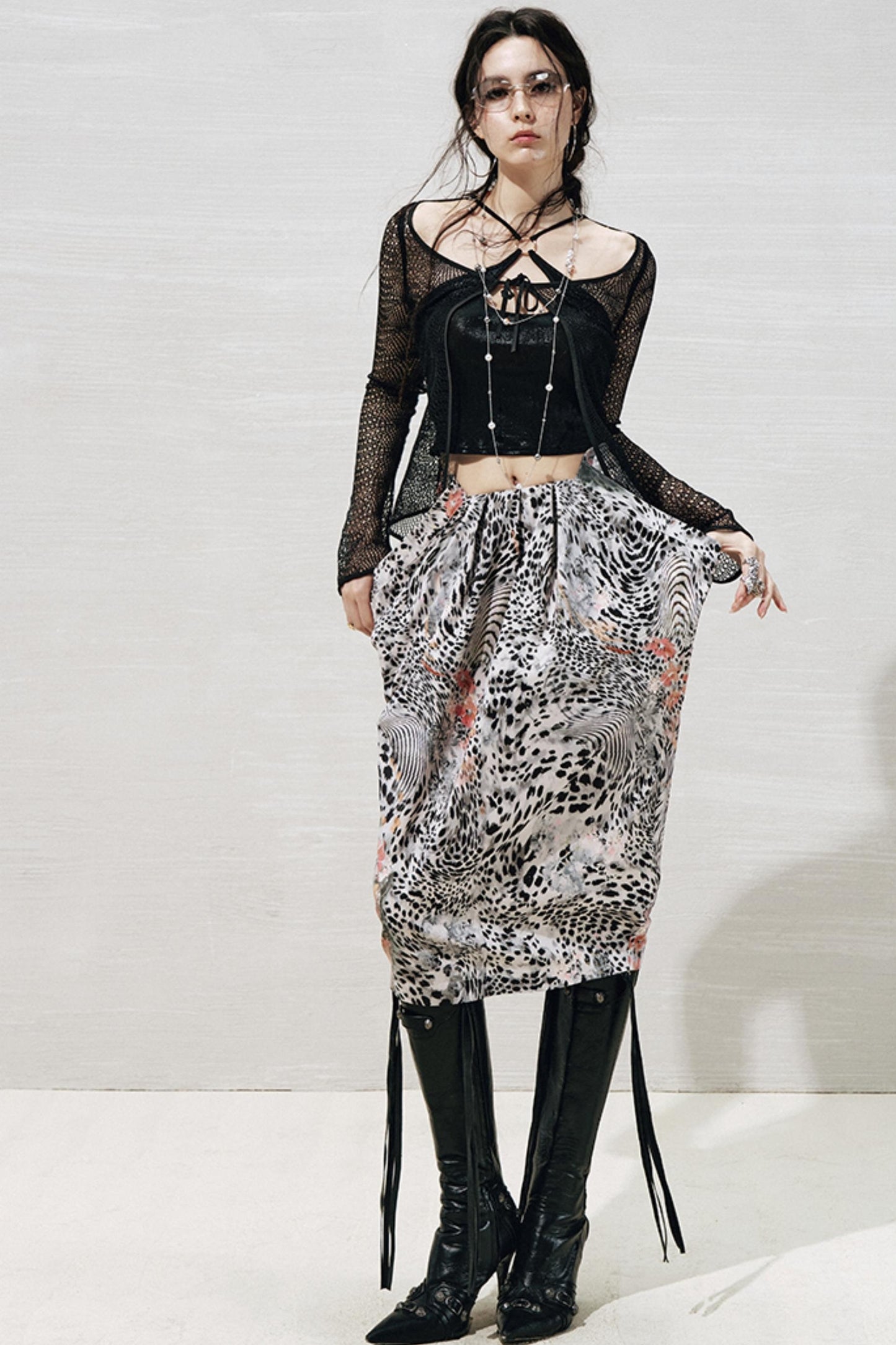 Lace Metallic Cardigan Set