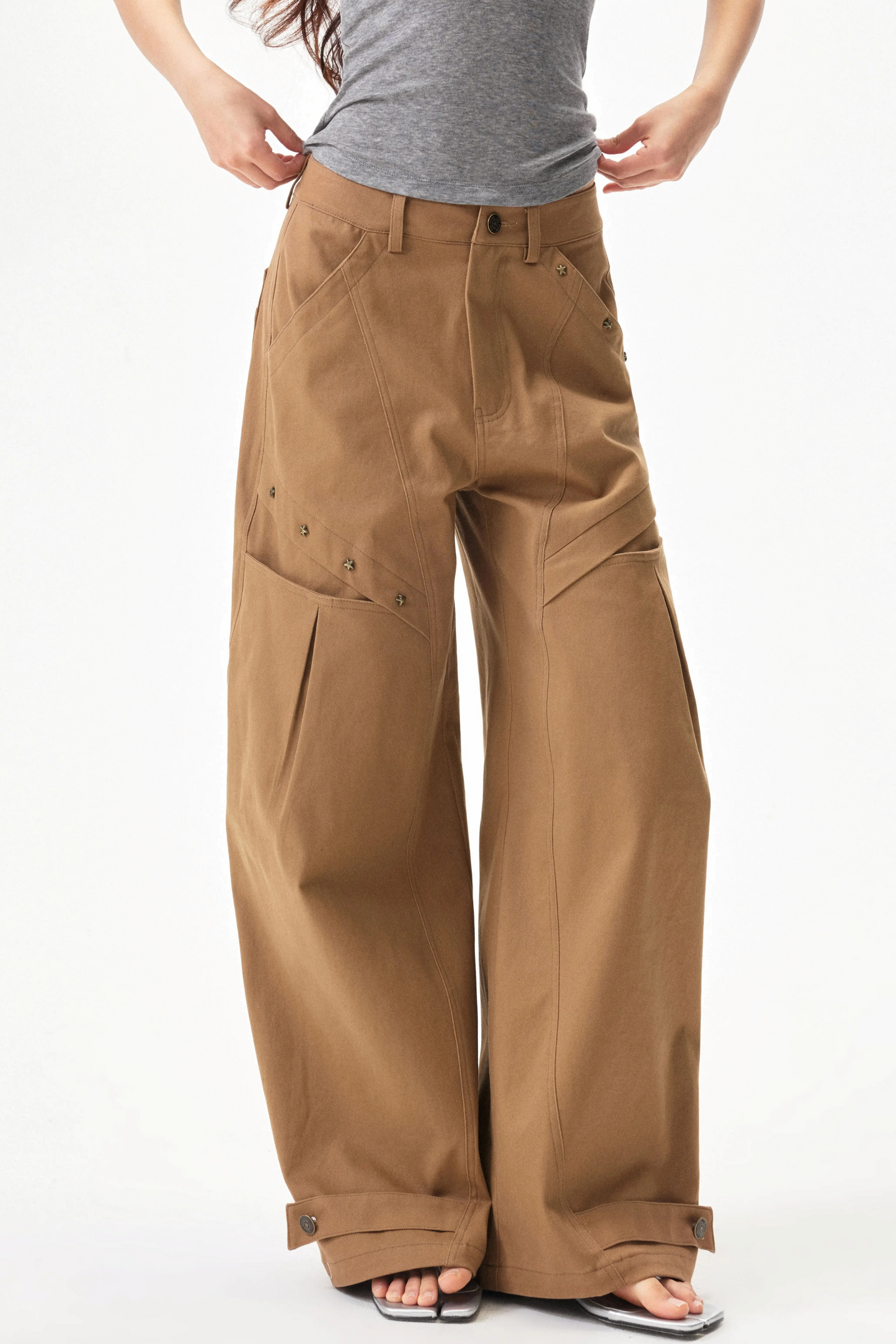 Star Rivet Deconstructed Pants