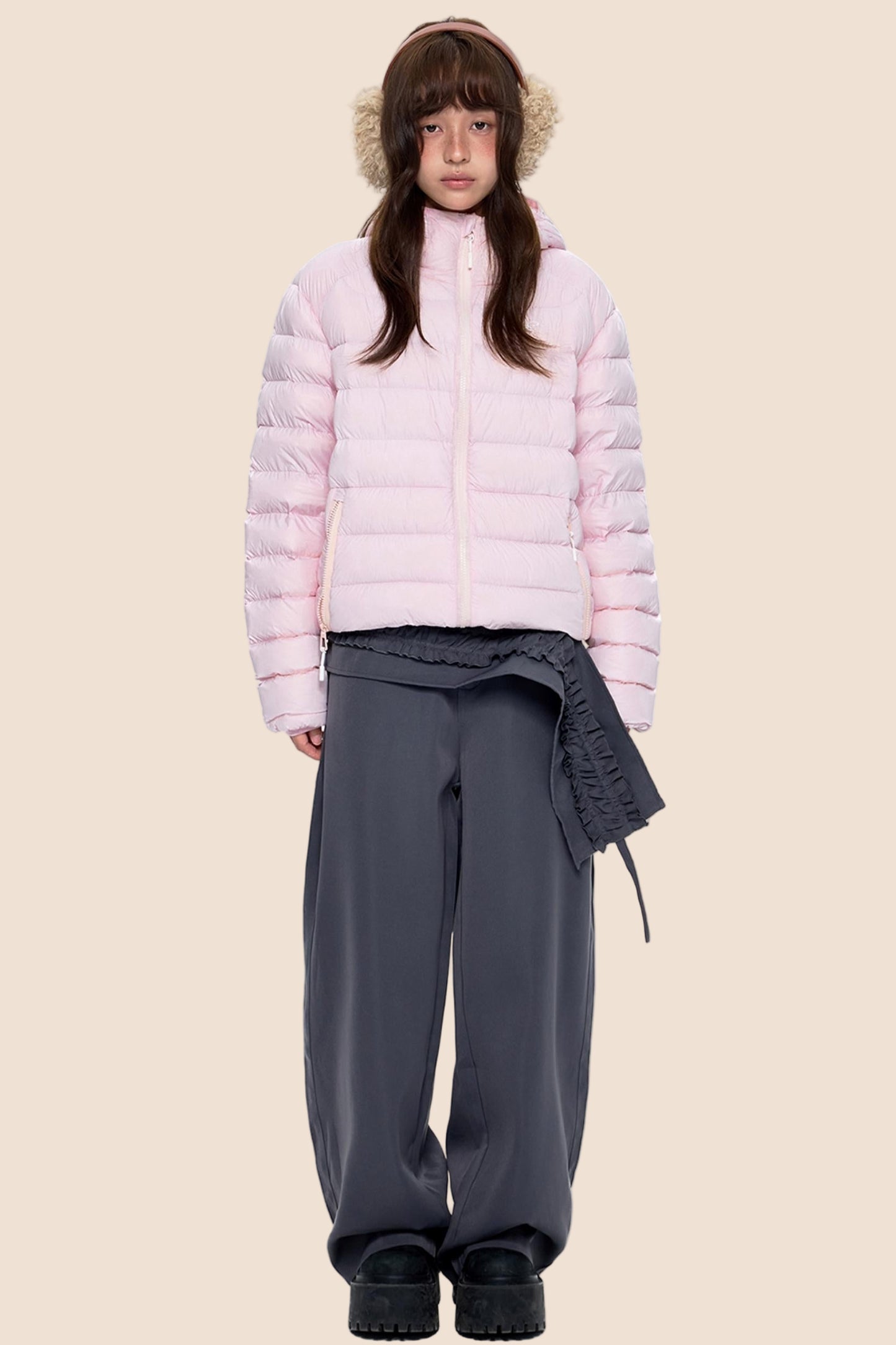 White Duck Down Hooded Jacket