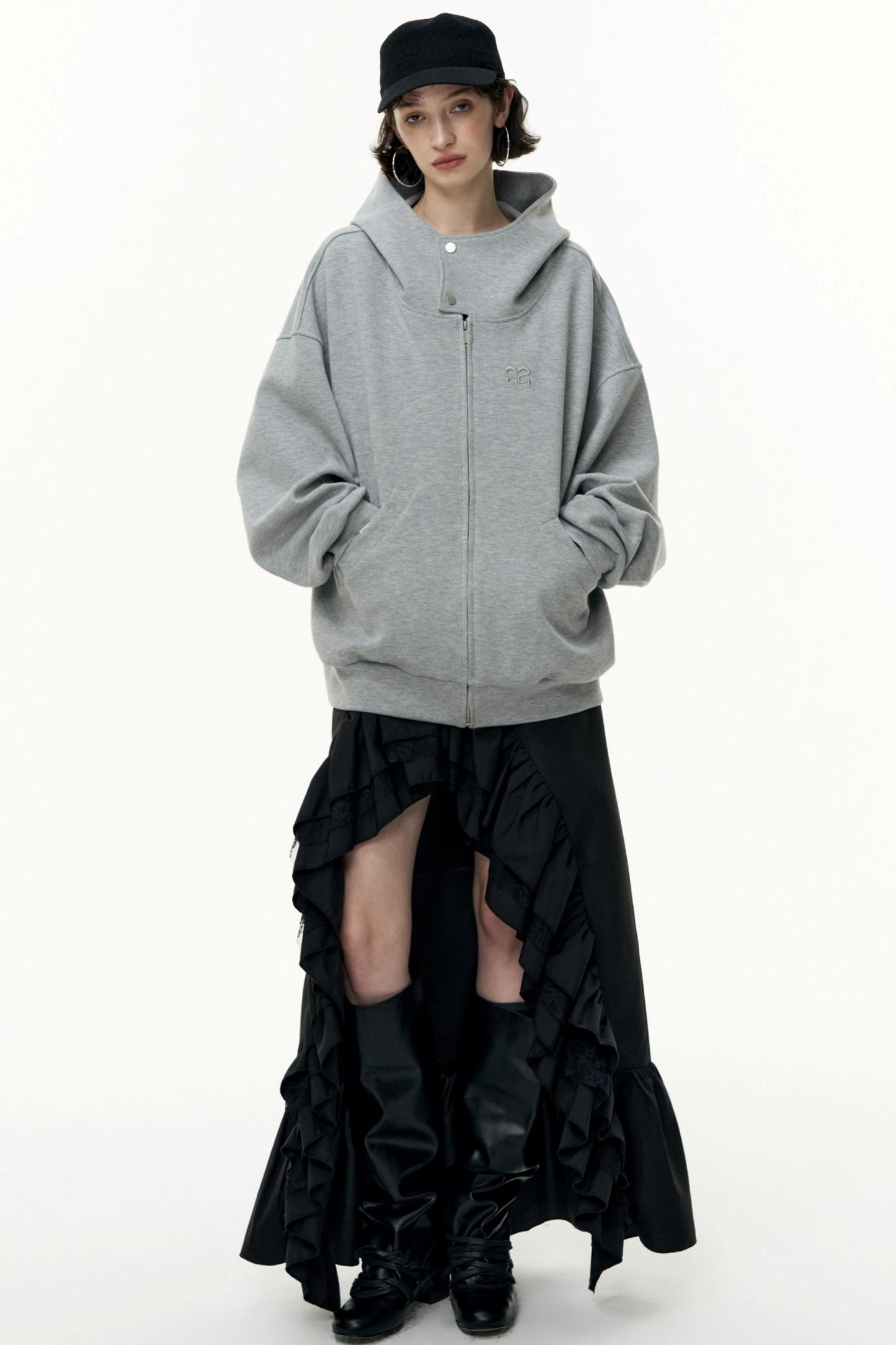 Tea Layer Hooded Cardigan Coat