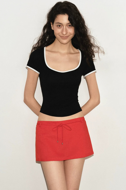 Vintage Striped V-Neck Top