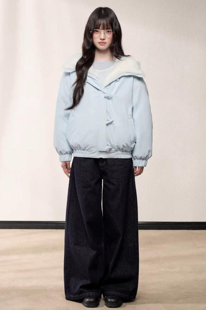 Fur Collar Hooded Cotton Coat