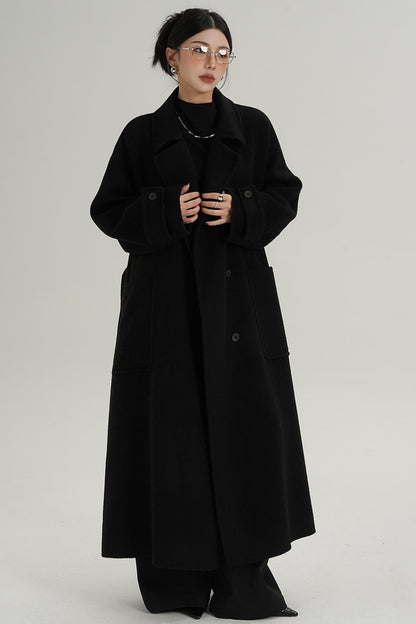 Stand-Up Wool Long Coat