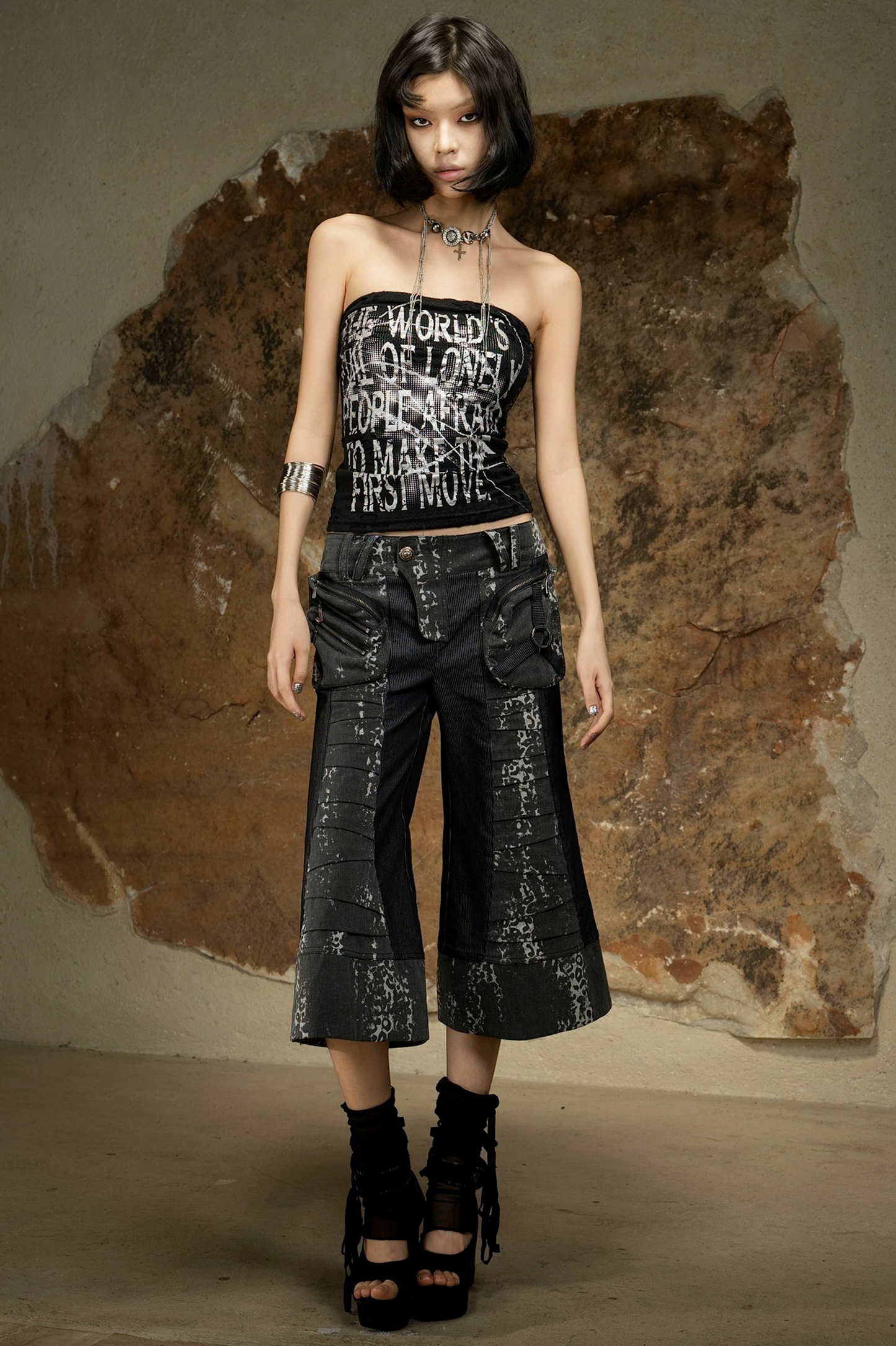 Punk Dark Flared Pants