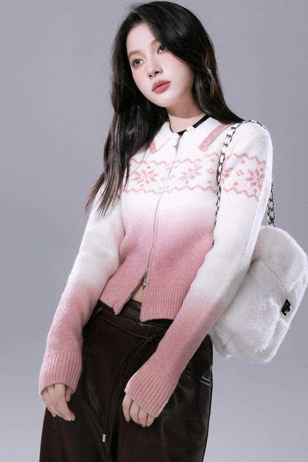 Blue Lagoon Gradient Jacquard Sweater