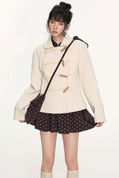 Slim Waist Woolen Coat Set-Up