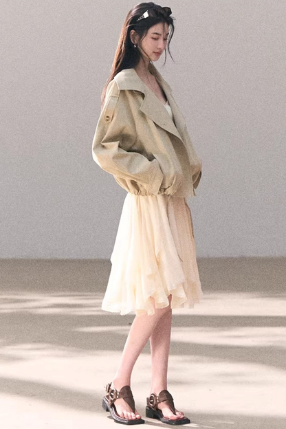 Chiffon Irregular Lace Dress