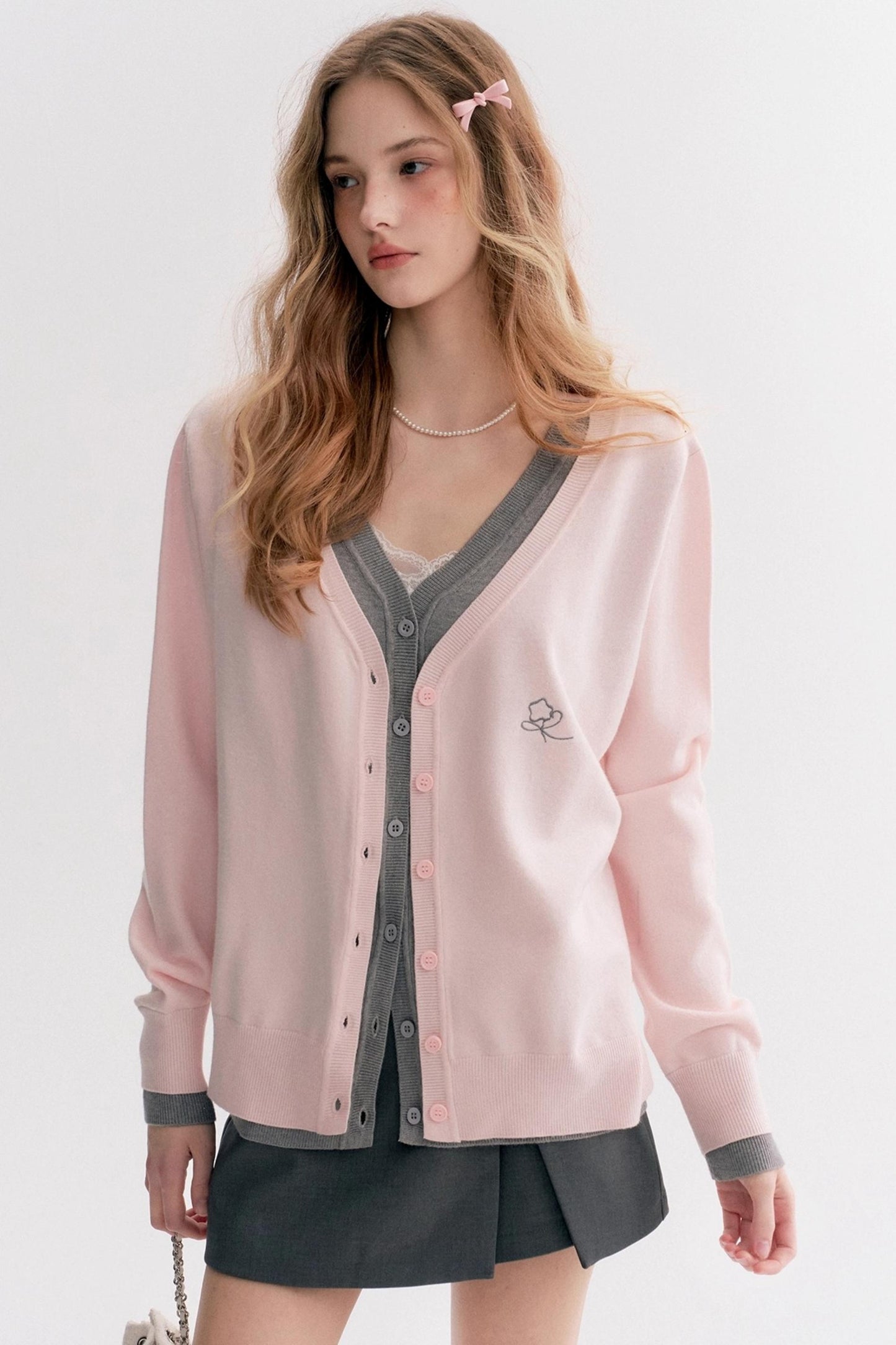 Soft Pink V-Neck Sweater