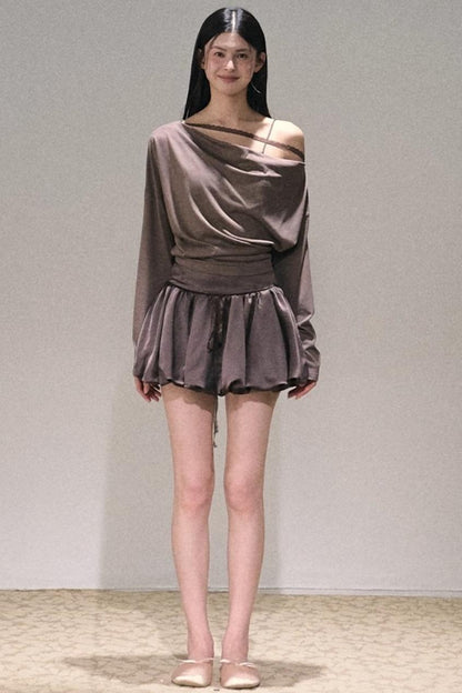 Lyocell Lace Swing Long T-Shirt