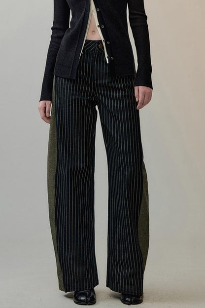 Striped Patchwork Winter Pants