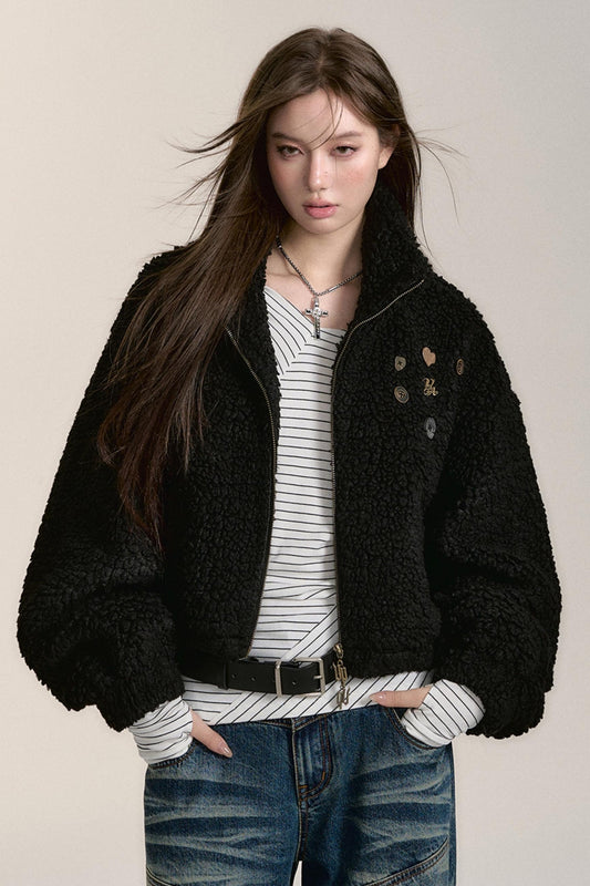 Teddy Bear Furry Cropped Jacket