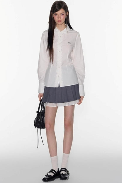 Gray A-Line Lace Skirt