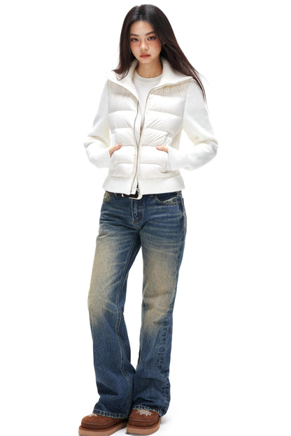 Ribbed Knitted Patchwork Jacket