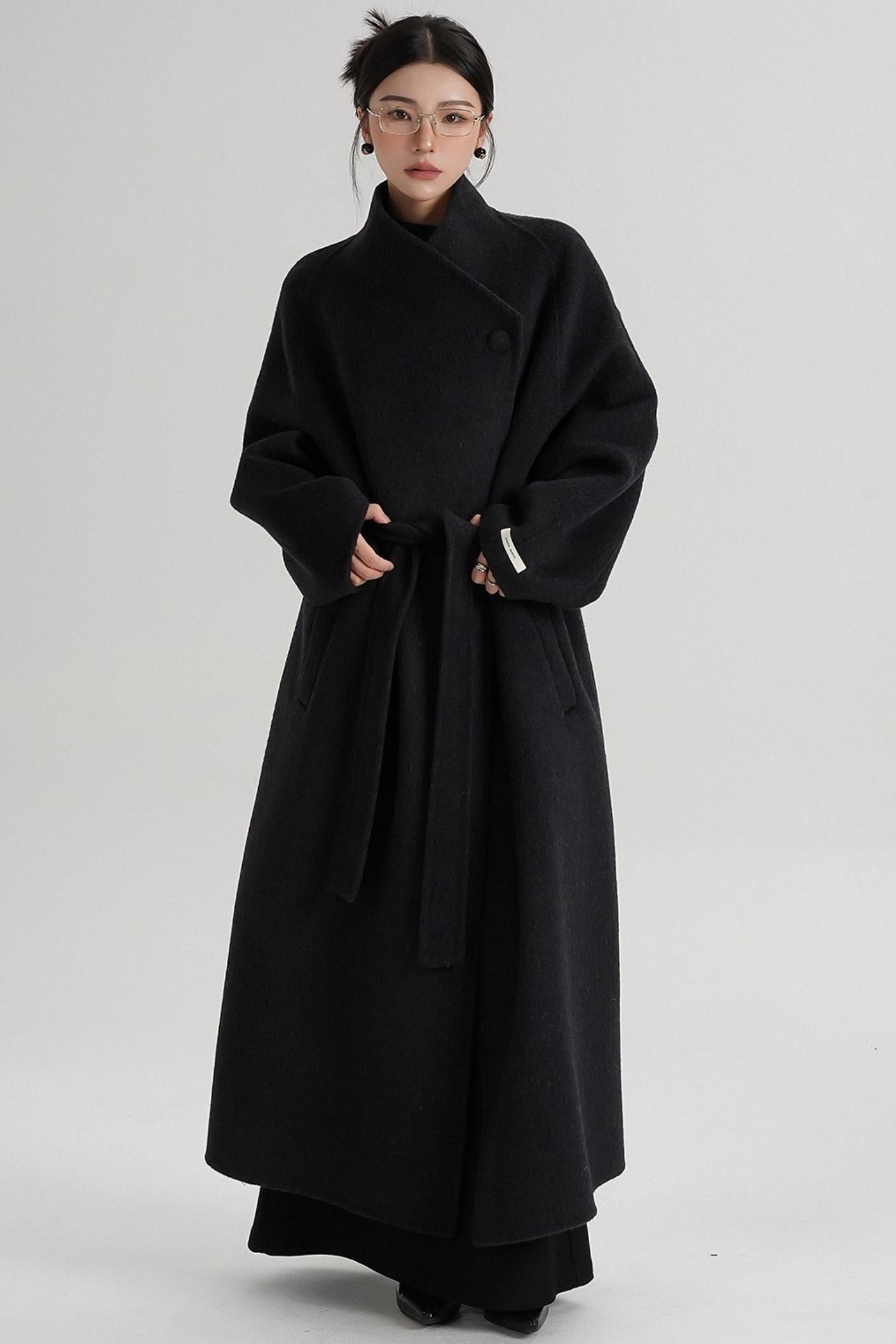 Cross-Body Wool Coat