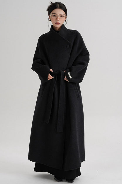 Cross-Body Wool Coat