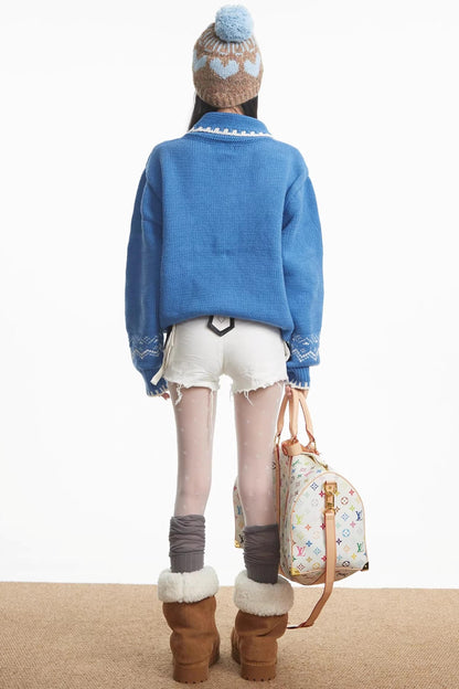 Fair Isle Snowflake Knitted Sweater