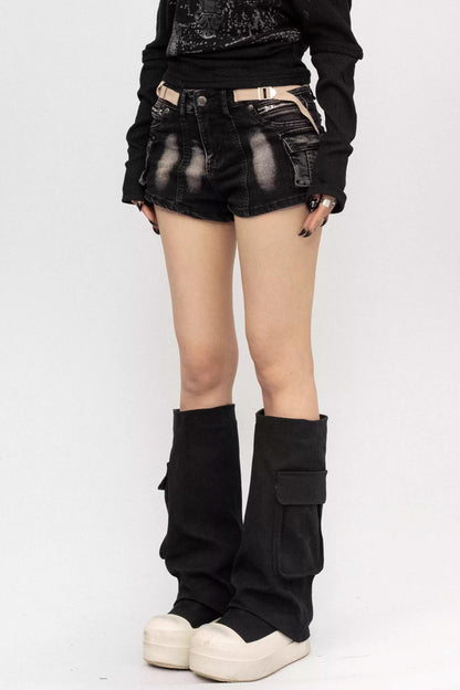 Retro Washed Vintage Denim Shorts