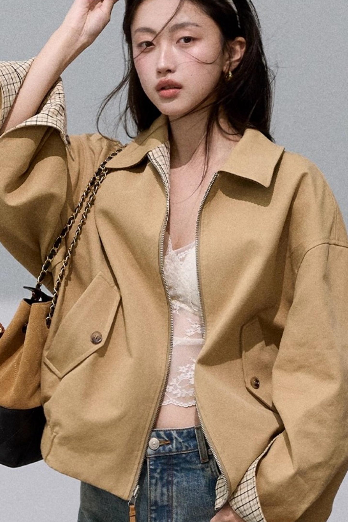 Cotton Corduroy Reversible Plaid Jacket