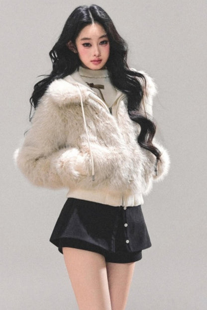 Hooded Fur Winter Coat