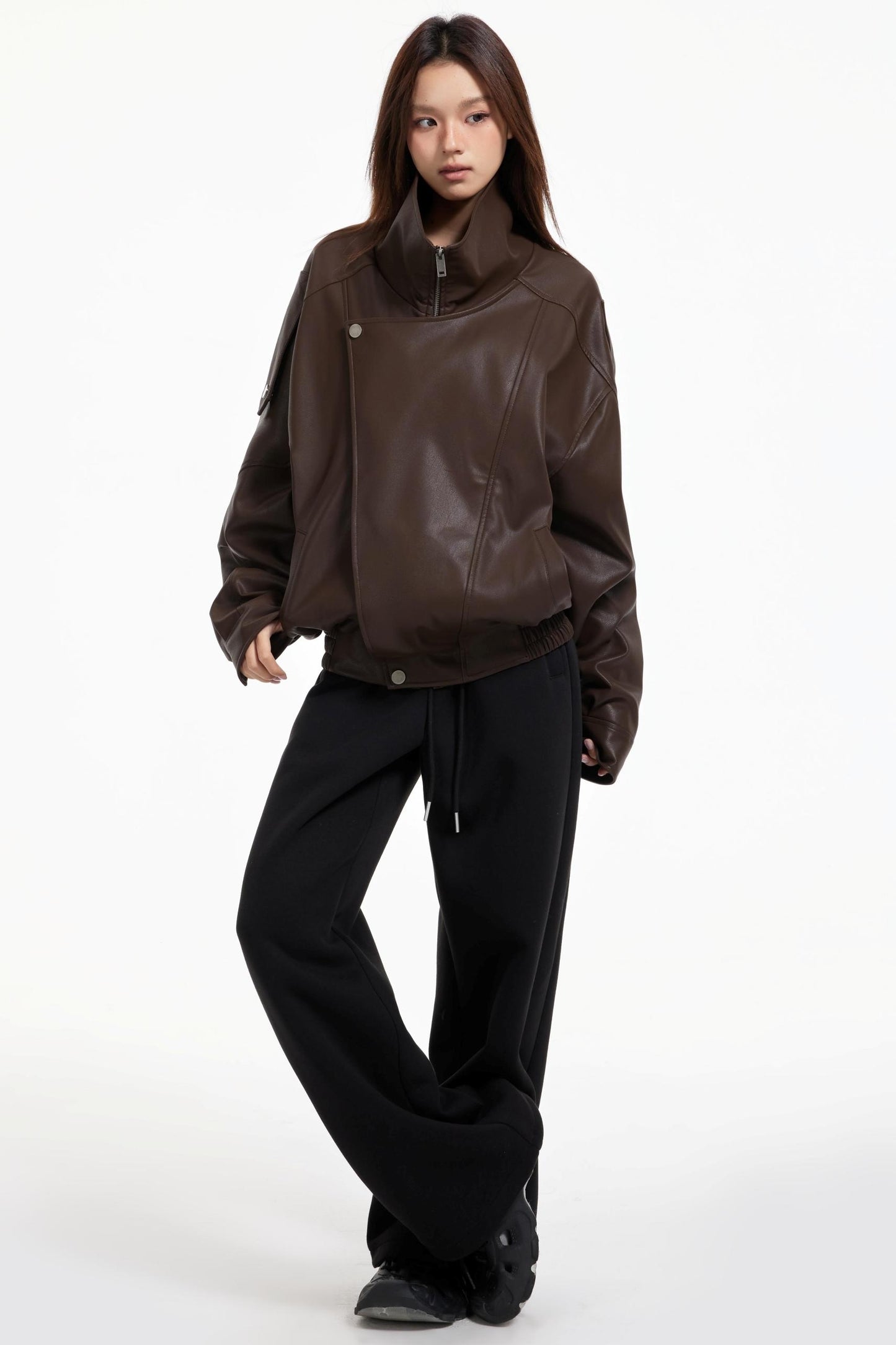 Leather Stand-Up Jacket