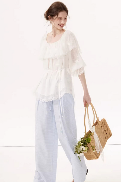 White Lace Off-Shoulder Top